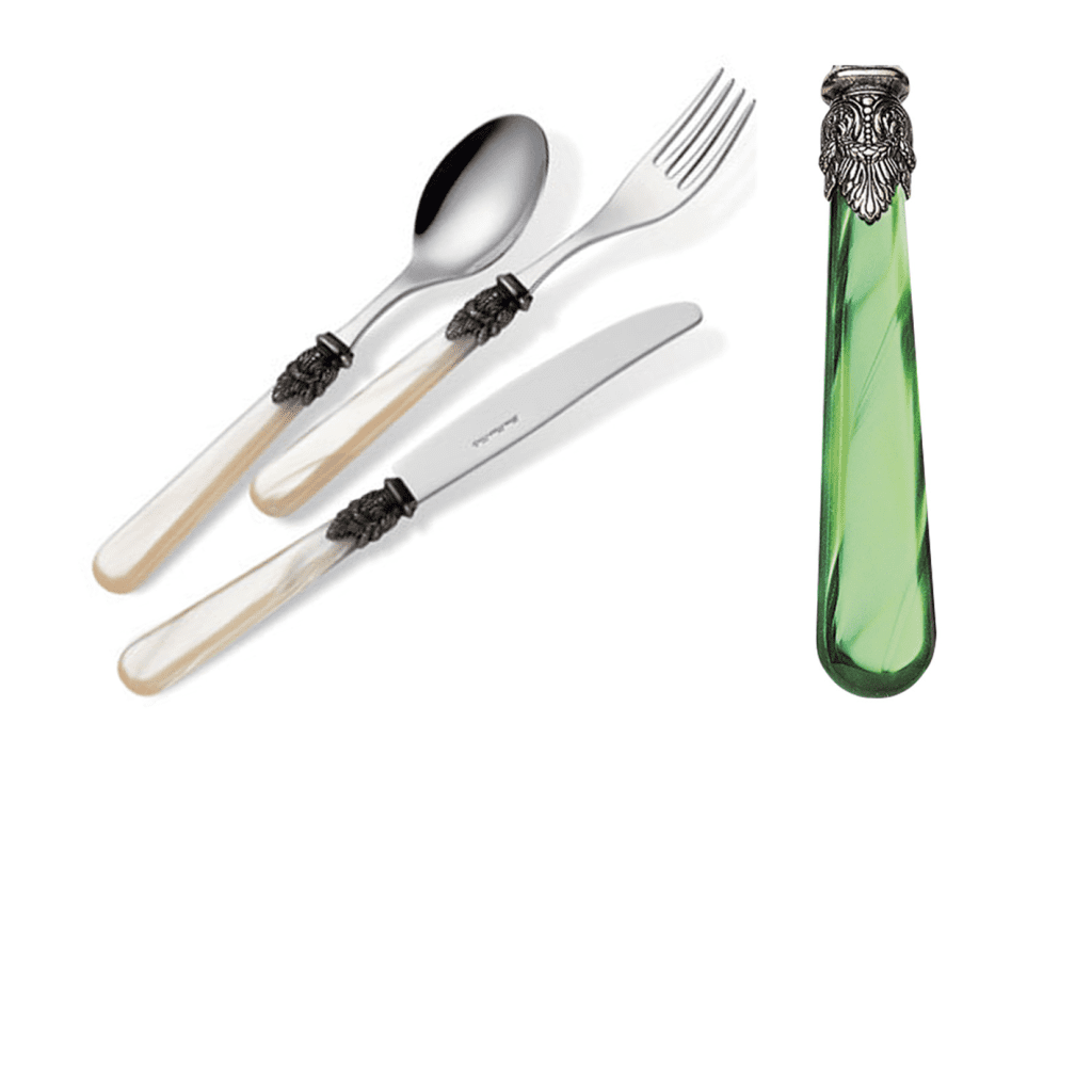 EME Napoleon Perlato Green 10 Dessert Spoon /1